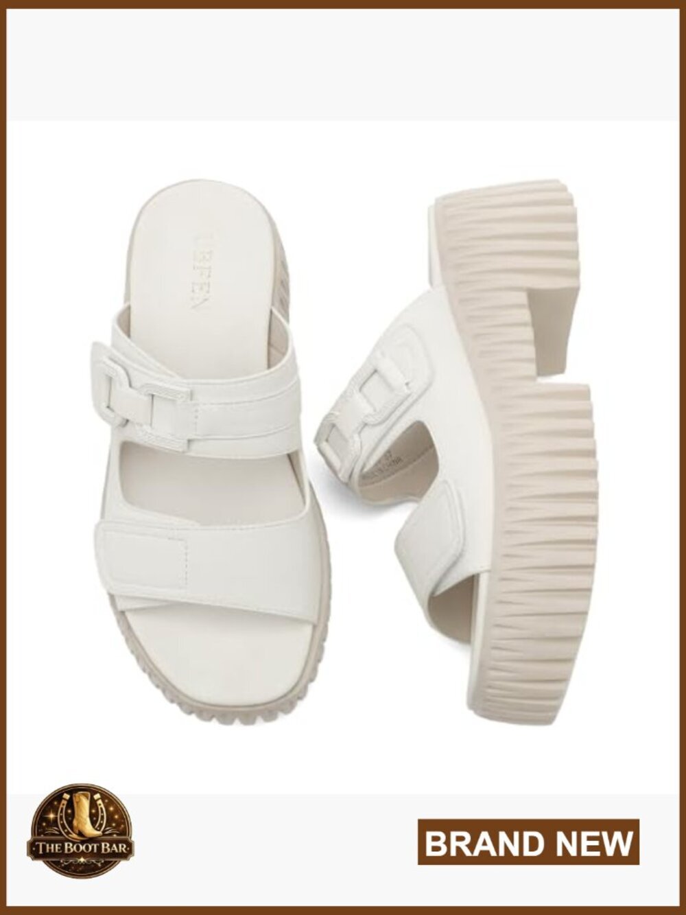 Womens Chunky Wedge Platform Sandals Adjustable Double-Strap Square-Toed - Picture 4 of 7